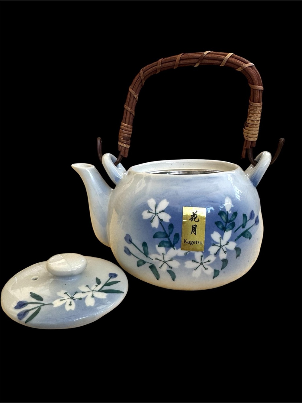 Kagetsu Blue and White Ceramic Teapot. NWT and Never Used.